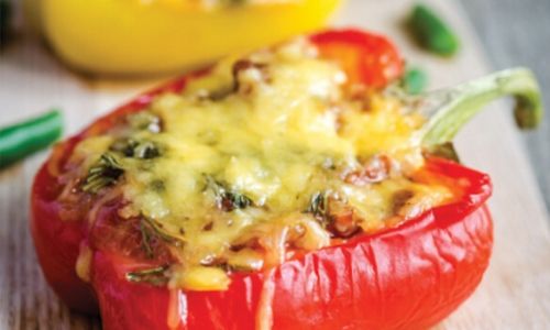 Stuffed Peppers With Cheesy Minced Beef